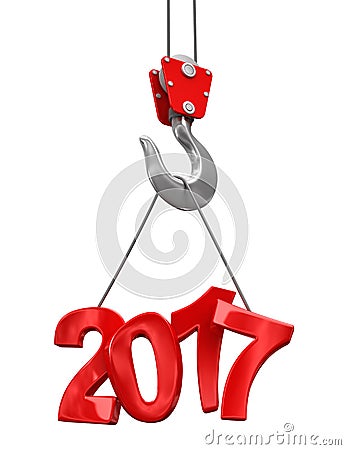 2017 on crane hook Stock Photo