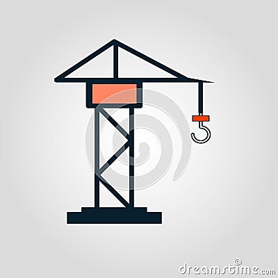 Crane isolated flat icon Stock Photo