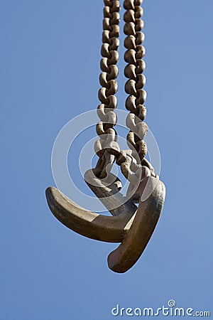 Crane hooks Stock Photo