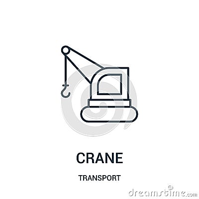 crane icon vector from transport collection. Thin line crane outline icon vector illustration Vector Illustration