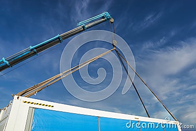 crane lift container Stock Photo