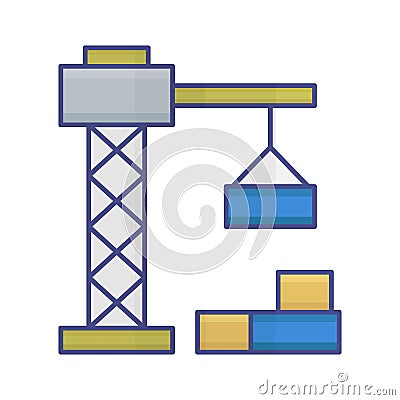Crane lifter Isolated Vector icon Which can easily modify or edit Vector Illustration