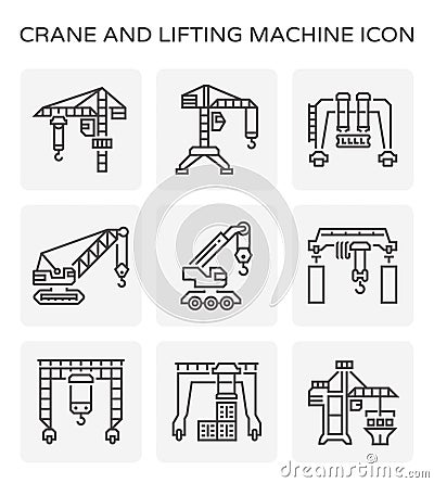 Crane lifting icon Vector Illustration