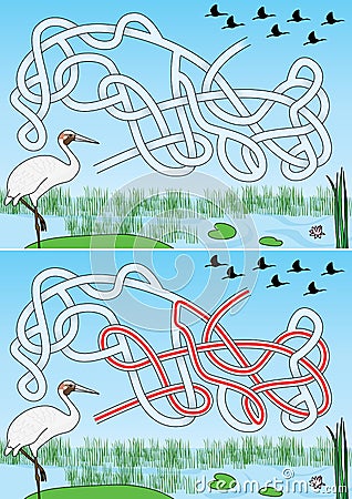 Crane maze Vector Illustration