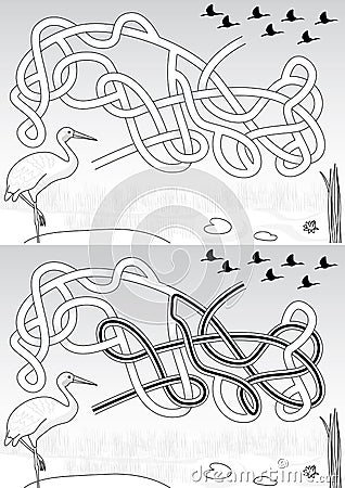 Crane maze Vector Illustration