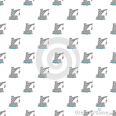 Crane port pattern seamless Vector Illustration