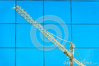 Crane reflection Stock Photo