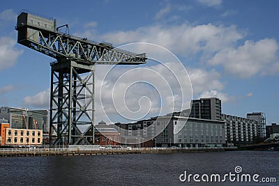 Crane, River Clyde, Glasgow Stock Photo