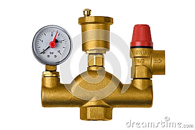 Crane safety valve boiler pressure Stock Photo