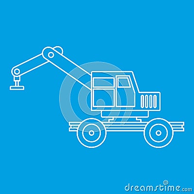 Crane truck icon outline Vector Illustration