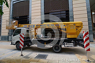 Crane-truck on street Editorial Stock Photo