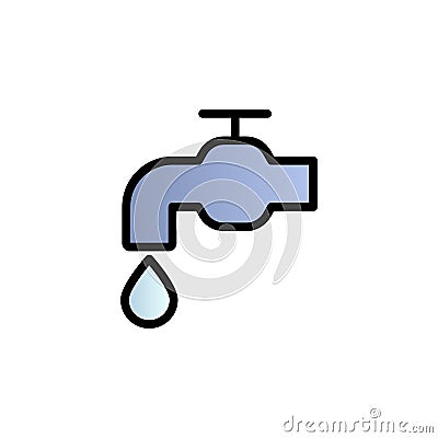 Crane, water, drop color gradient vector icon Stock Photo