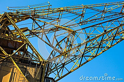 Crane in Yellow Construction Heavy Stock Photo