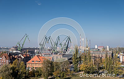 Cranes in gdansk shipyard Editorial Stock Photo