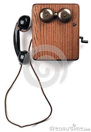 Crank telephone Stock Photo