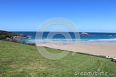 Crantock Beach & Bay, Cornwall Stock Photo