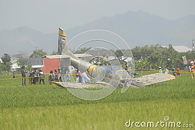 CRASH LANDED PLANE Editorial Stock Photo