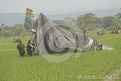 CRASH LANDED PLANE Editorial Stock Photo