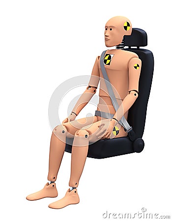 Crash Test Dummy in Car Seat Stock Photo