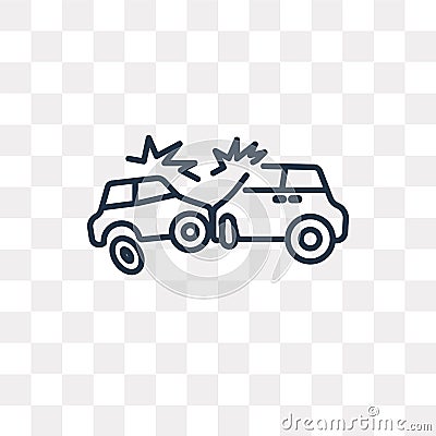 Crash vector icon isolated on transparent background, linear Crash transparency concept can be used web and mobile Vector Illustration