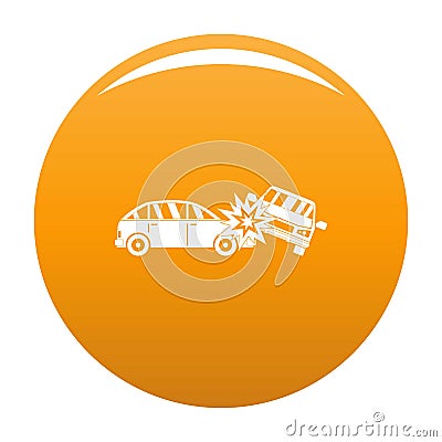 Crashed car icon vector orange Vector Illustration