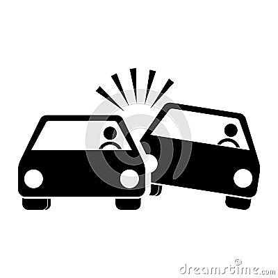 Crashed Cars icon Vector Illustration