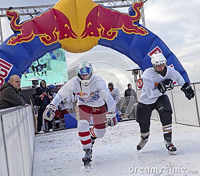 Crashed Ice competitors, Belgium Editorial Stock Photo