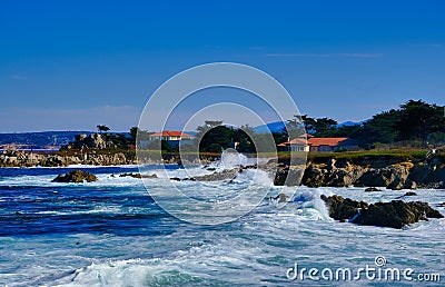 Crashing Surf in Monterey Stock Photo