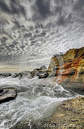 Crashing Waves at Cape Kiwanda Stock Photo