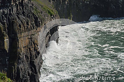 Crashing waves, Cliffs of Moher Stock Photo