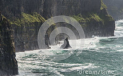 Crashing waves, Cliffs of Moher Stock Photo