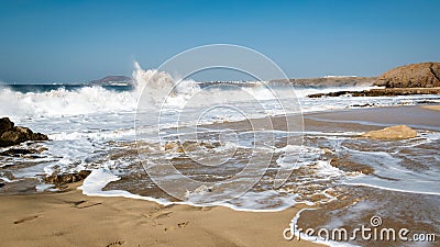 Playa de Papagayos beach in Lanzarote. Stock Photo