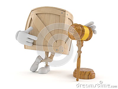 Crate character with gavel Cartoon Illustration