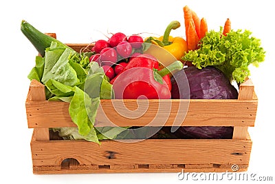 Crate vegetables Stock Photo