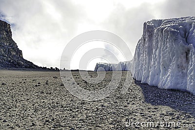 crater camp glacier Stock Photo