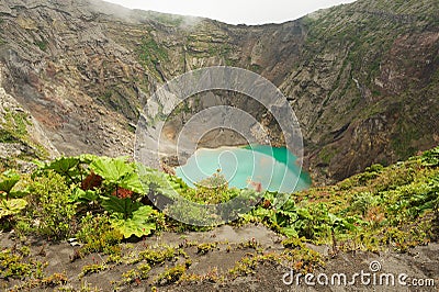 Crater of the Irazu active volcano situated in the Cordillera Central close to the city of Cartago, Costa Rica. Stock Photo