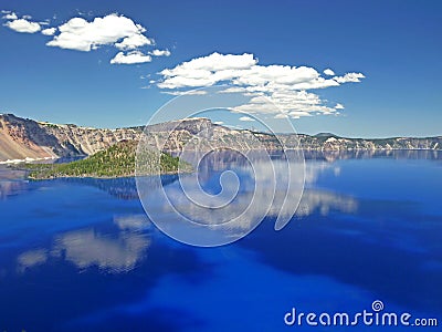 Crater Lake National Park cloud reflections Stock Photo