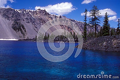 Crater Lake from Wizard Island Stock Photo