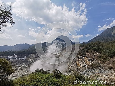 Crater mountain in Indonesia Stock Photo