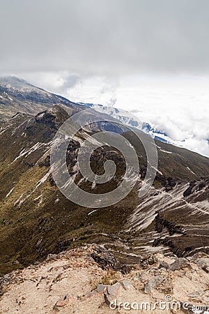 Crater rim of Rucu Pichincha volcano Stock Photo