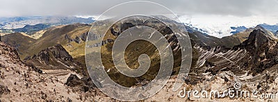 Crater of Rucu Pichincha volcano Stock Photo