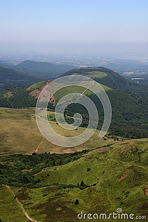 Craters of the auvergne volcanic chain Stock Photo