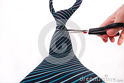 Cravat being cut Stock Photo