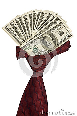 Cravat with dollars. Stock Photo
