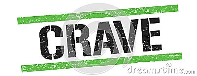 CRAVE text on black green vintage lines stamp Stock Photo