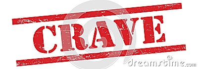 CRAVE text on red grungy lines stamp Stock Photo