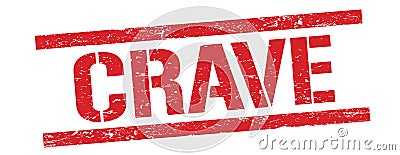 CRAVE text on red vintage lines stamp Stock Photo