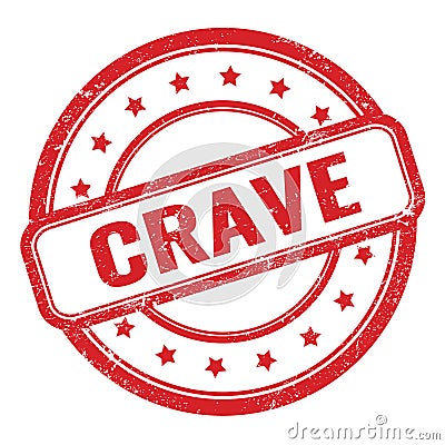 CRAVE text on red grungy vintage round stamp Stock Photo