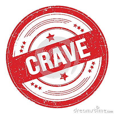 CRAVE text on red round grungy stamp Stock Photo