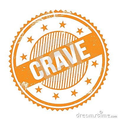 CRAVE text written on orange grungy round stamp Stock Photo